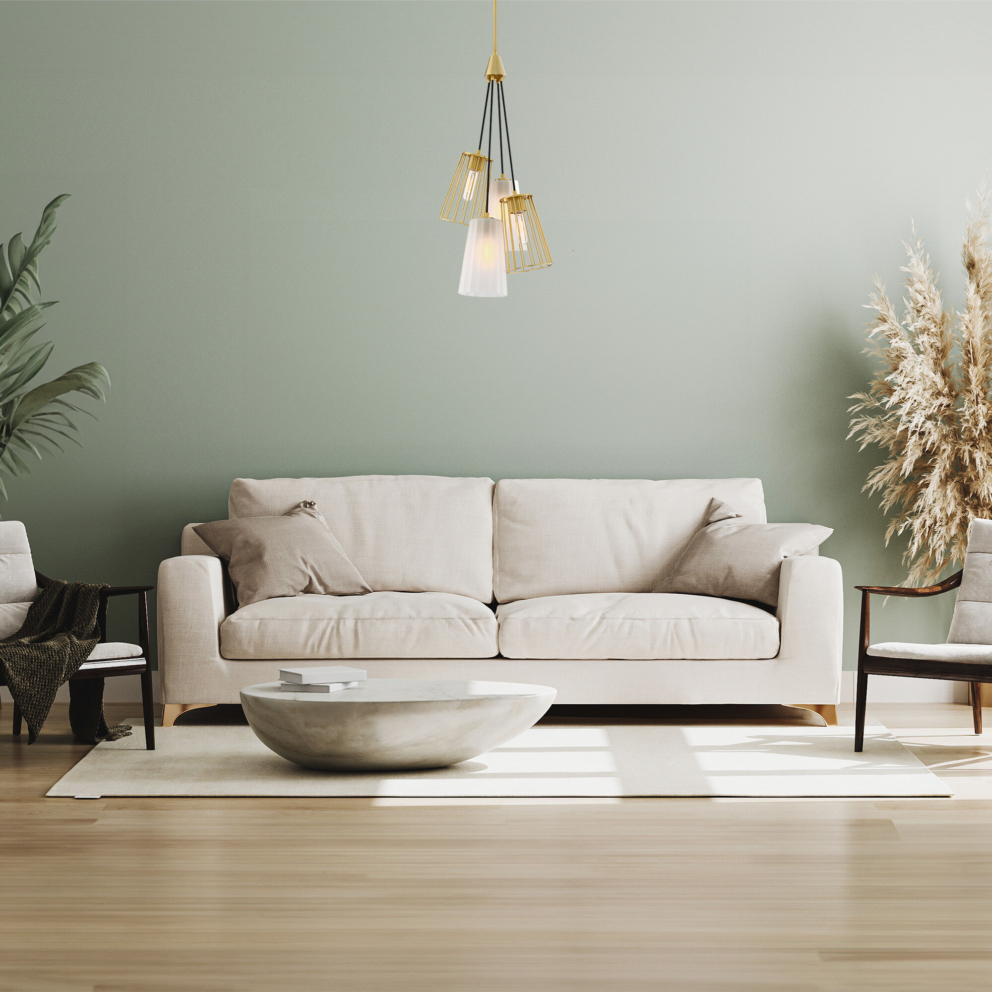 Liana 4 Light 14.5 inch Brushed Gold Chandelier Ceiling Light